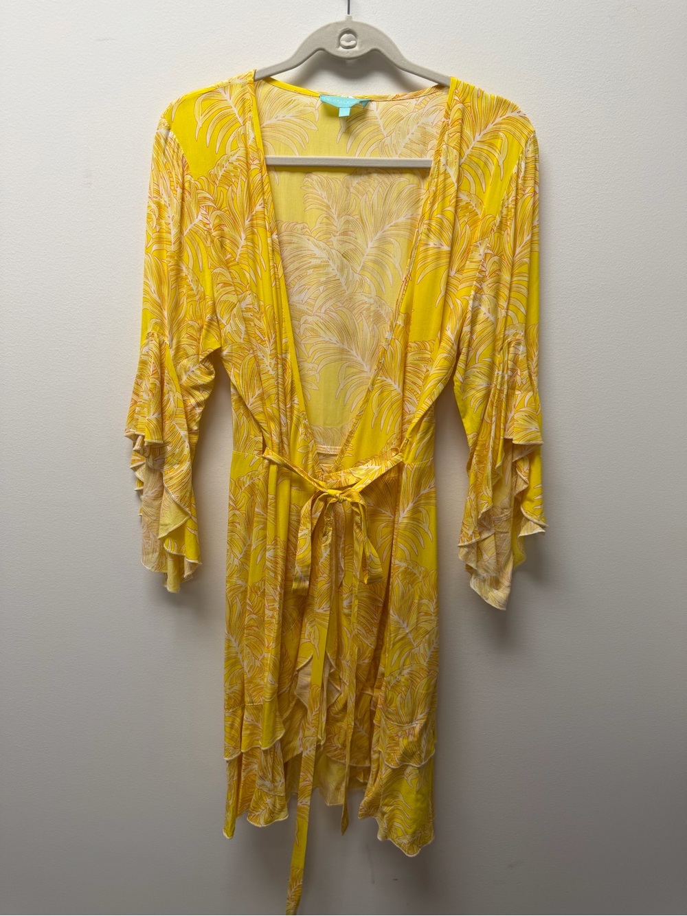 Melissa Odabash Yellow Printed Tie-Waist Cover-Up